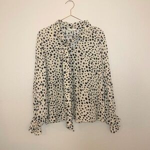 Easel Cream and Black Spotted Blouse